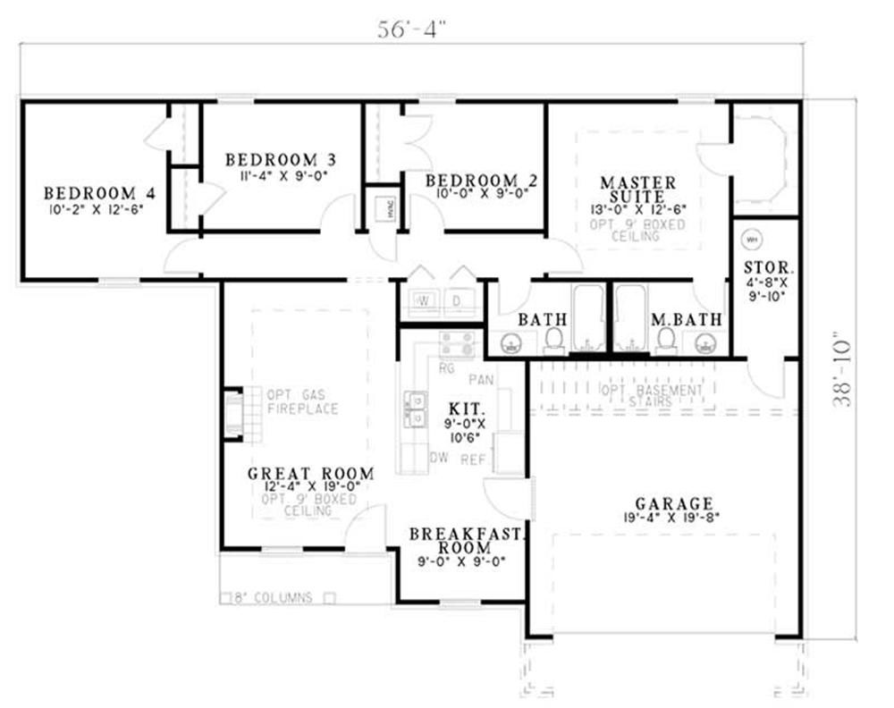 Main Level of Ranch Plan #153-1461
